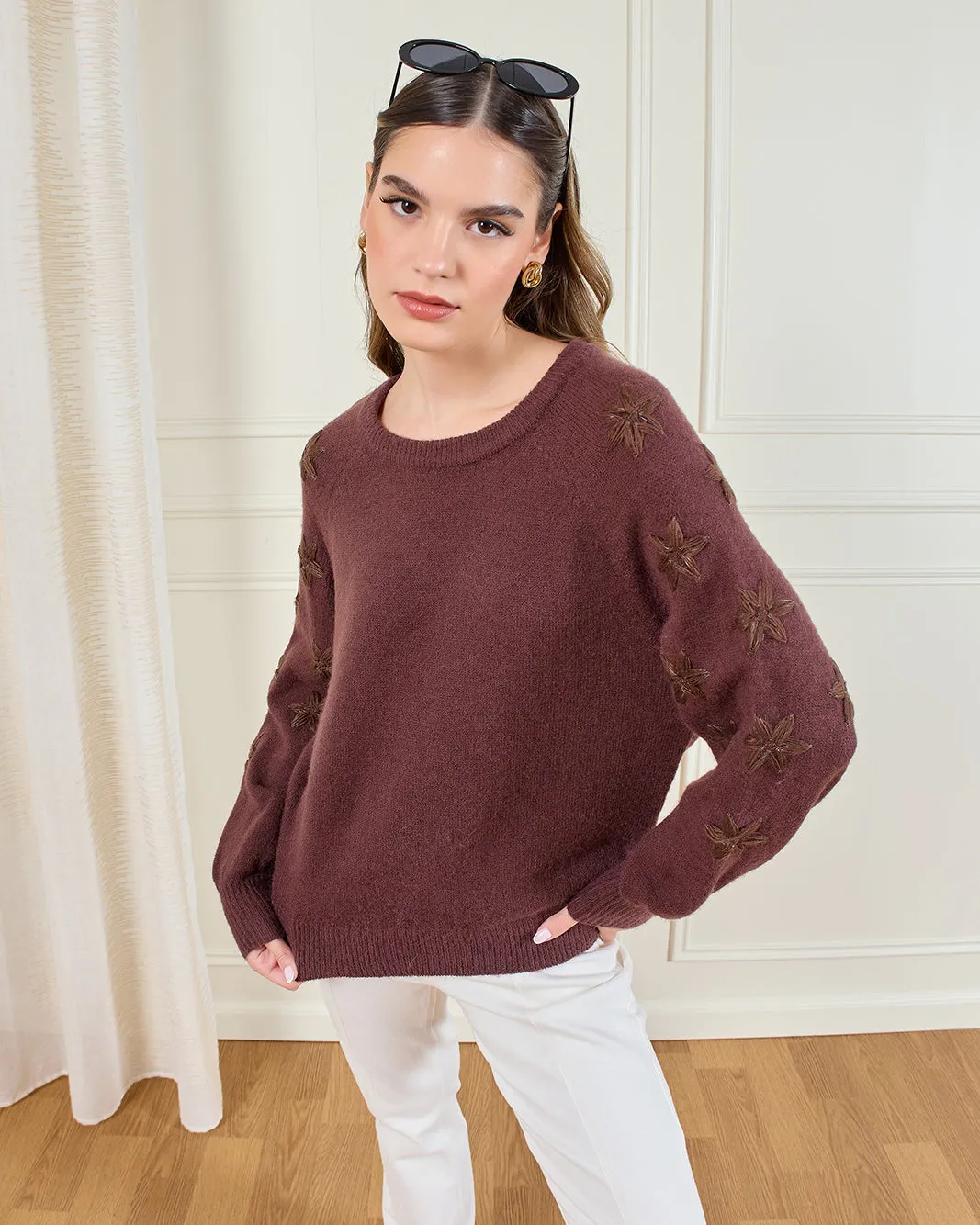 Women Brown Embroidered Pullover sold by Redtag product image thumbnail 5