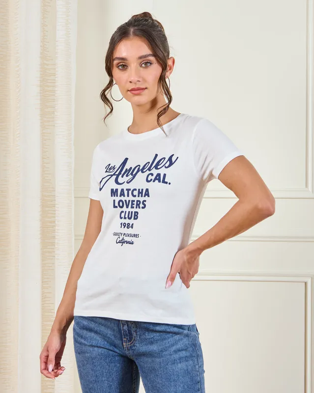 Women White Printed T-Shirt sold by Redtag