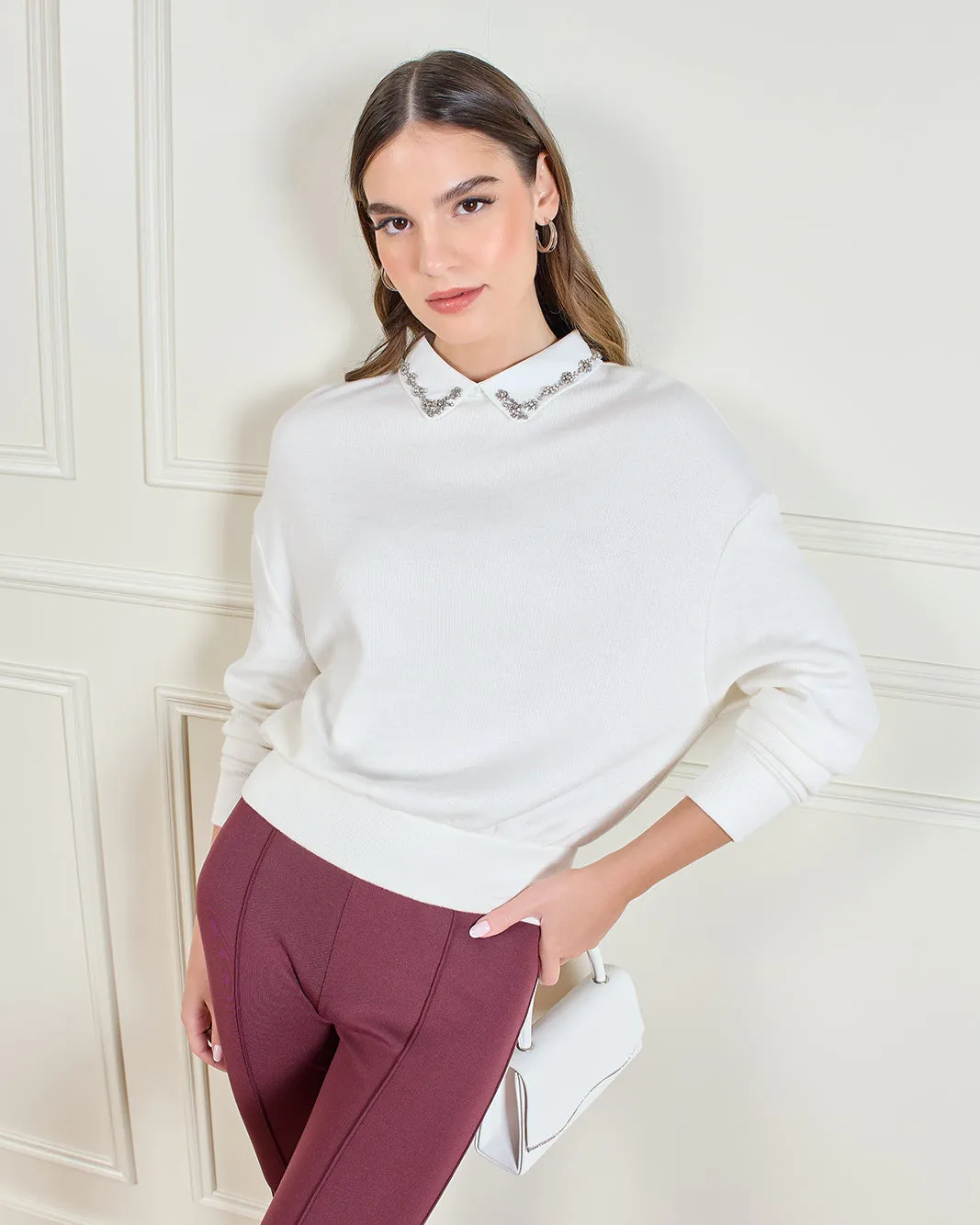 Women Ivory Embellished Pullover sold by Redtag product image thumbnail 5