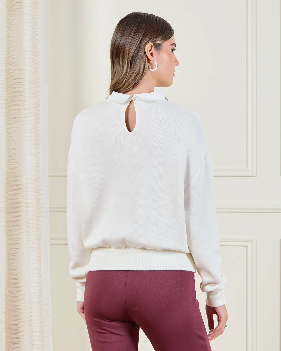 Women Ivory Embellished Pullover sold by Redtag product image thumbnail 3