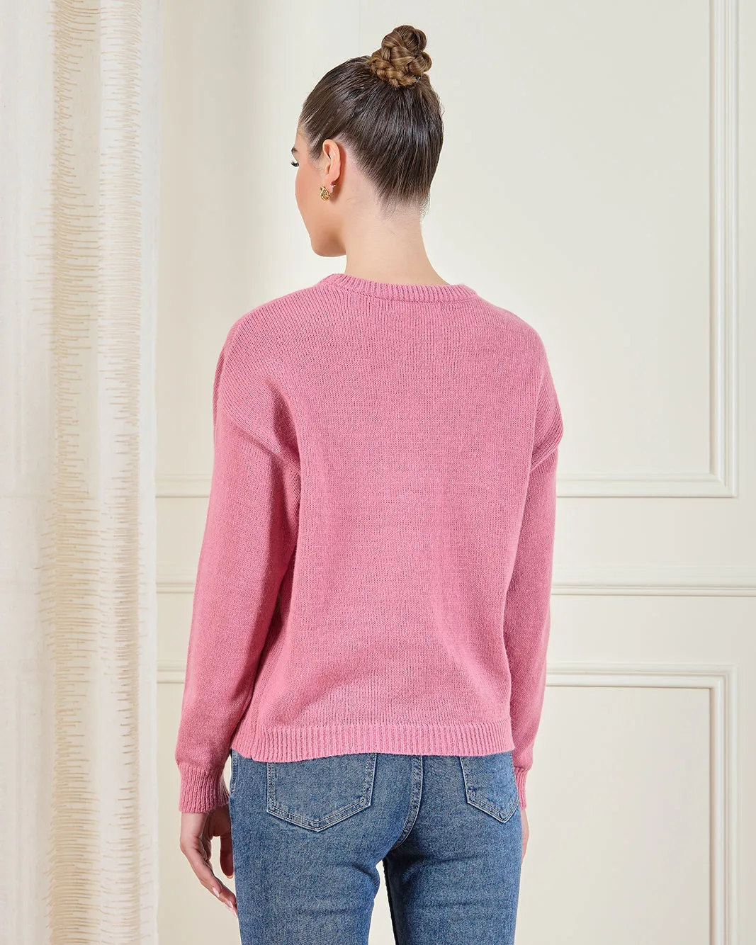 Women Pink Knitted Pullover sold by Redtag product image thumbnail 3