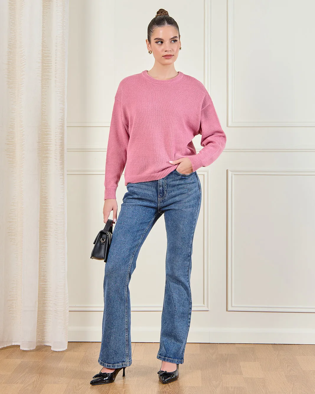 Women Pink Knitted Pullover sold by Redtag product image thumbnail 2