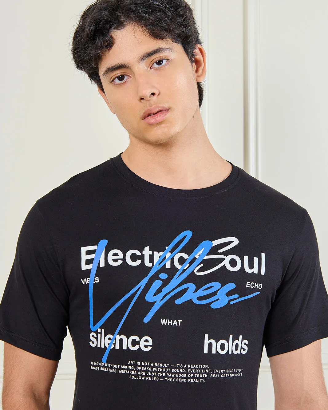 Men Black Basic Graphic T-Shirt sold by Redtag product image thumbnail 4