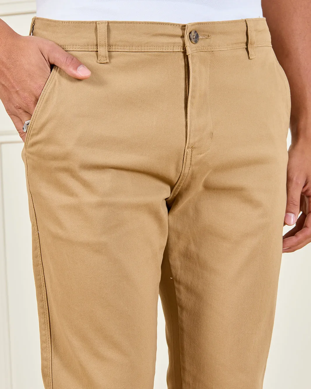 Men Beige Casual Trousers sold by Redtag product image thumbnail 4