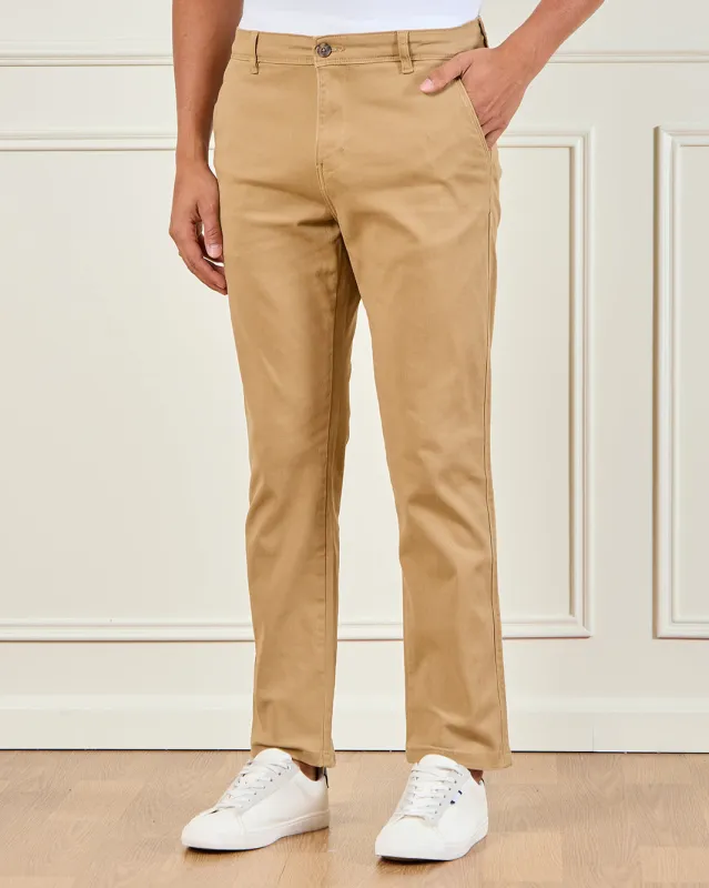 Men Beige Casual Trousers sold by Redtag