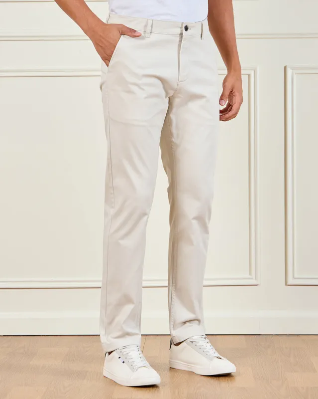 Men Ivory Slim Fit Chino Trousers sold by Redtag
