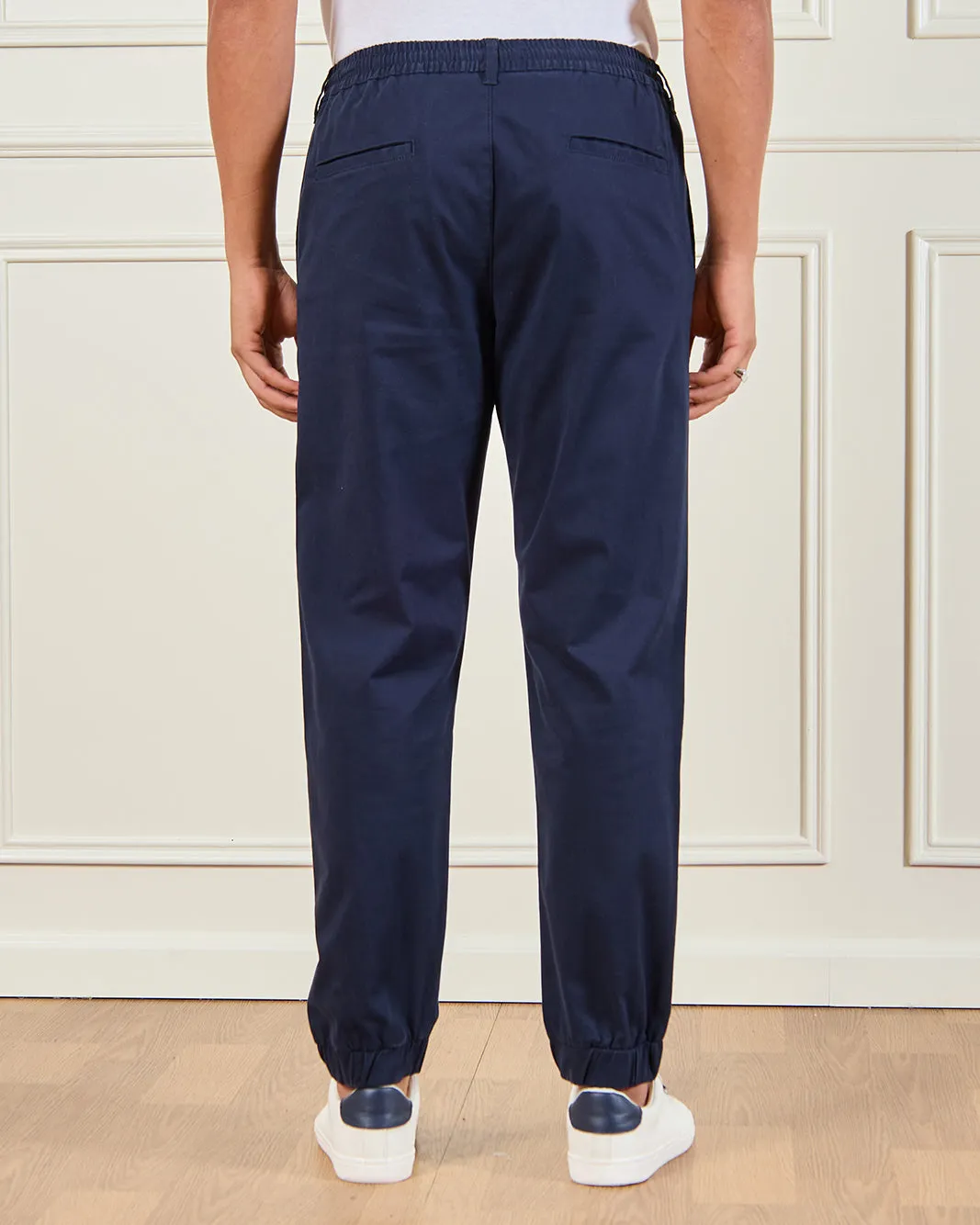 Men Navy Satin Slim Fit Jogger sold by Redtag product image thumbnail 3