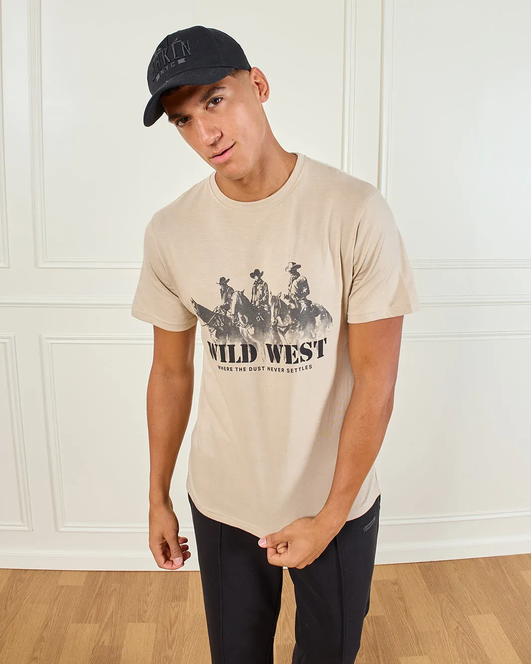 Men Beige Printed T-Shirt sold by Redtag product image thumbnail 5