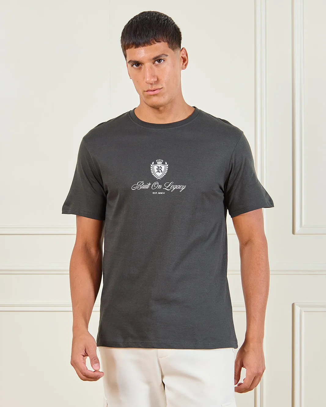 Men Charcoal Printed T-Shirt sold by Redtag