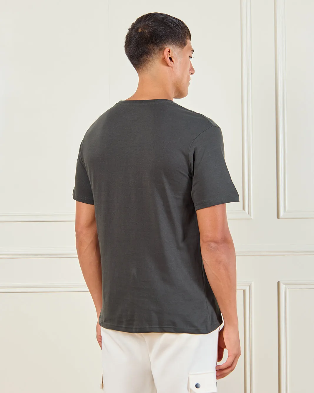 Men Charcoal Printed T-Shirt sold by Redtag product image thumbnail 3
