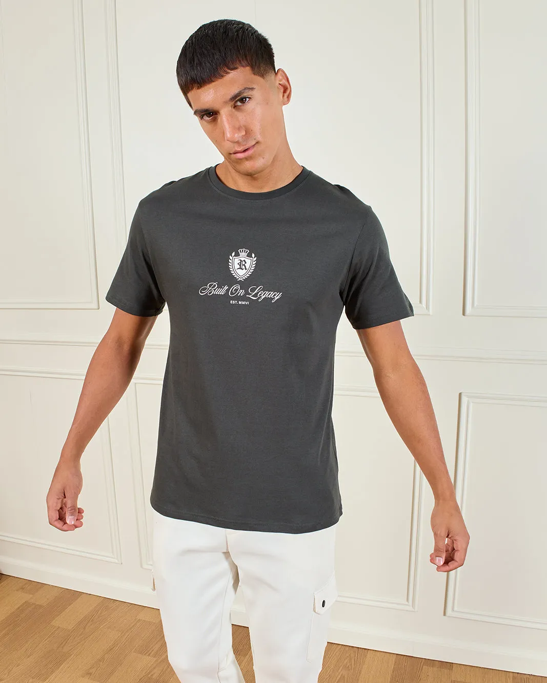 Men Charcoal Printed T-Shirt sold by Redtag product image thumbnail 5