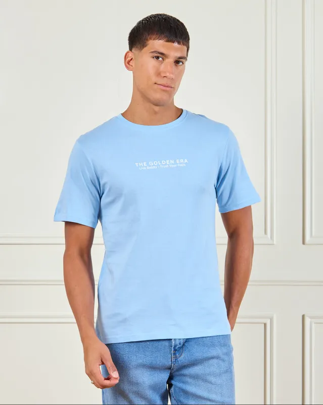 Men Blue Printed T-Shirt sold by Redtag