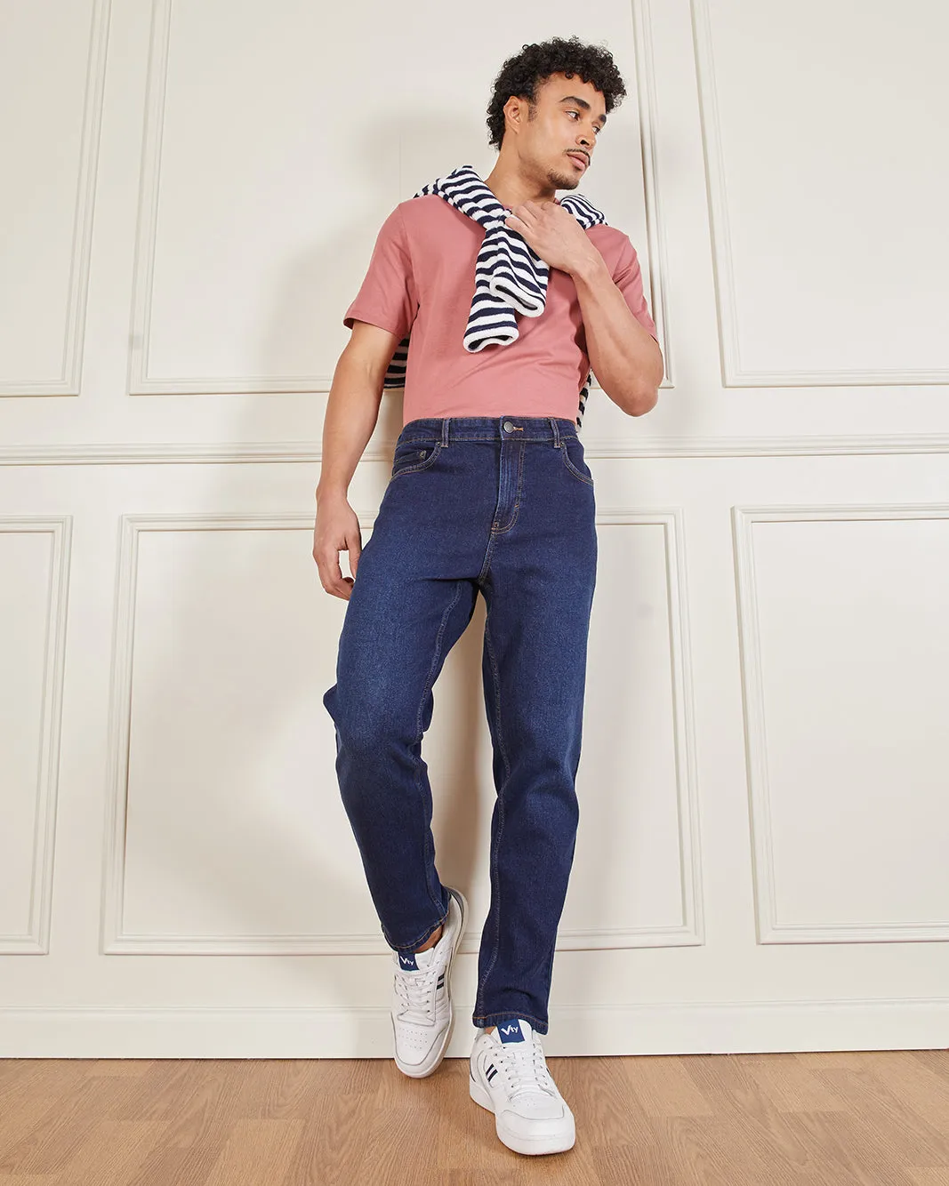 Men Navy Straight Fit Denim Jeans sold by Redtag product image thumbnail 5