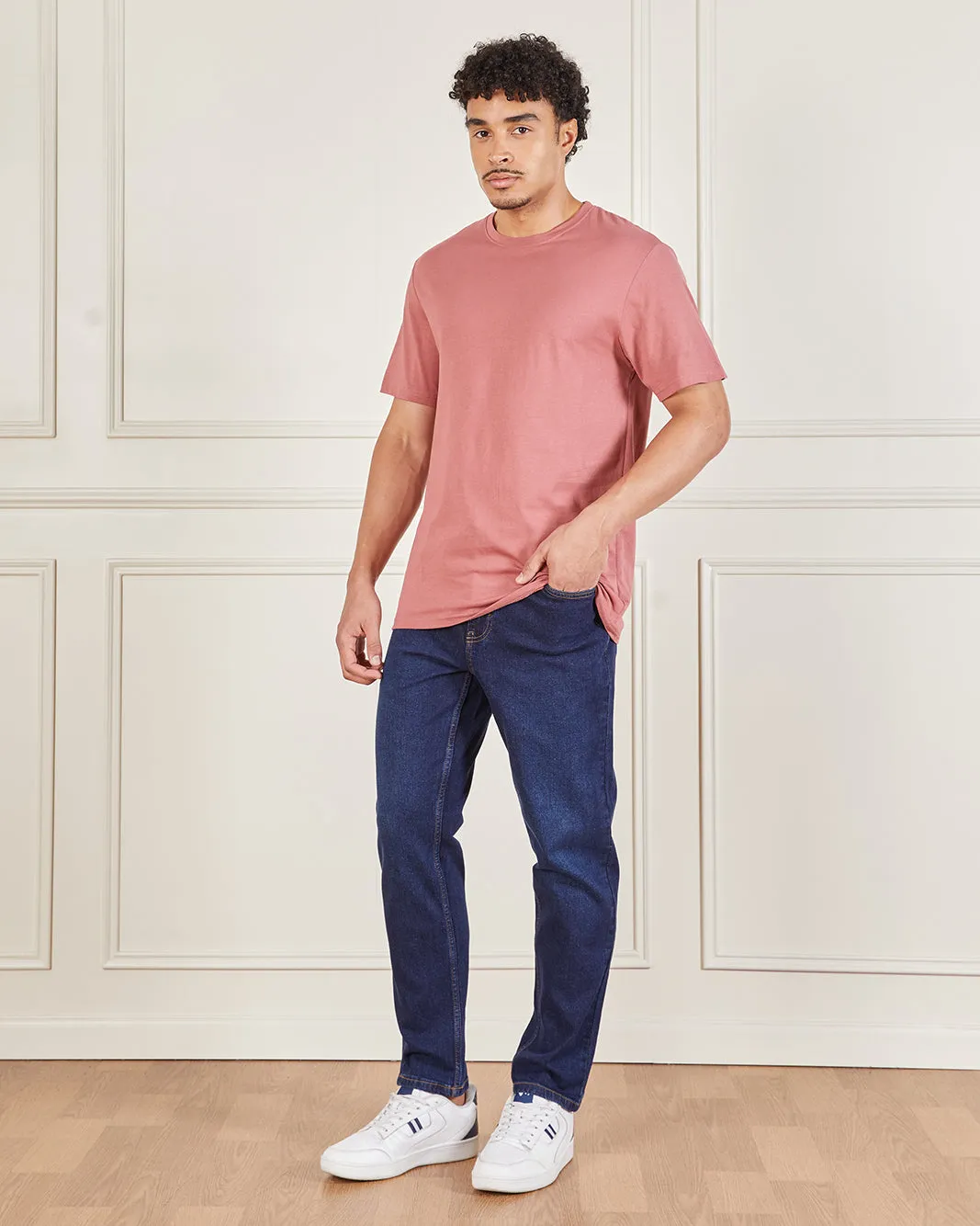 Men Navy Straight Fit Denim Jeans sold by Redtag product image thumbnail 2