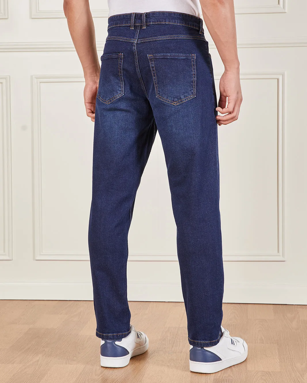 Men Navy Straight Fit Denim Jeans sold by Redtag product image thumbnail 3