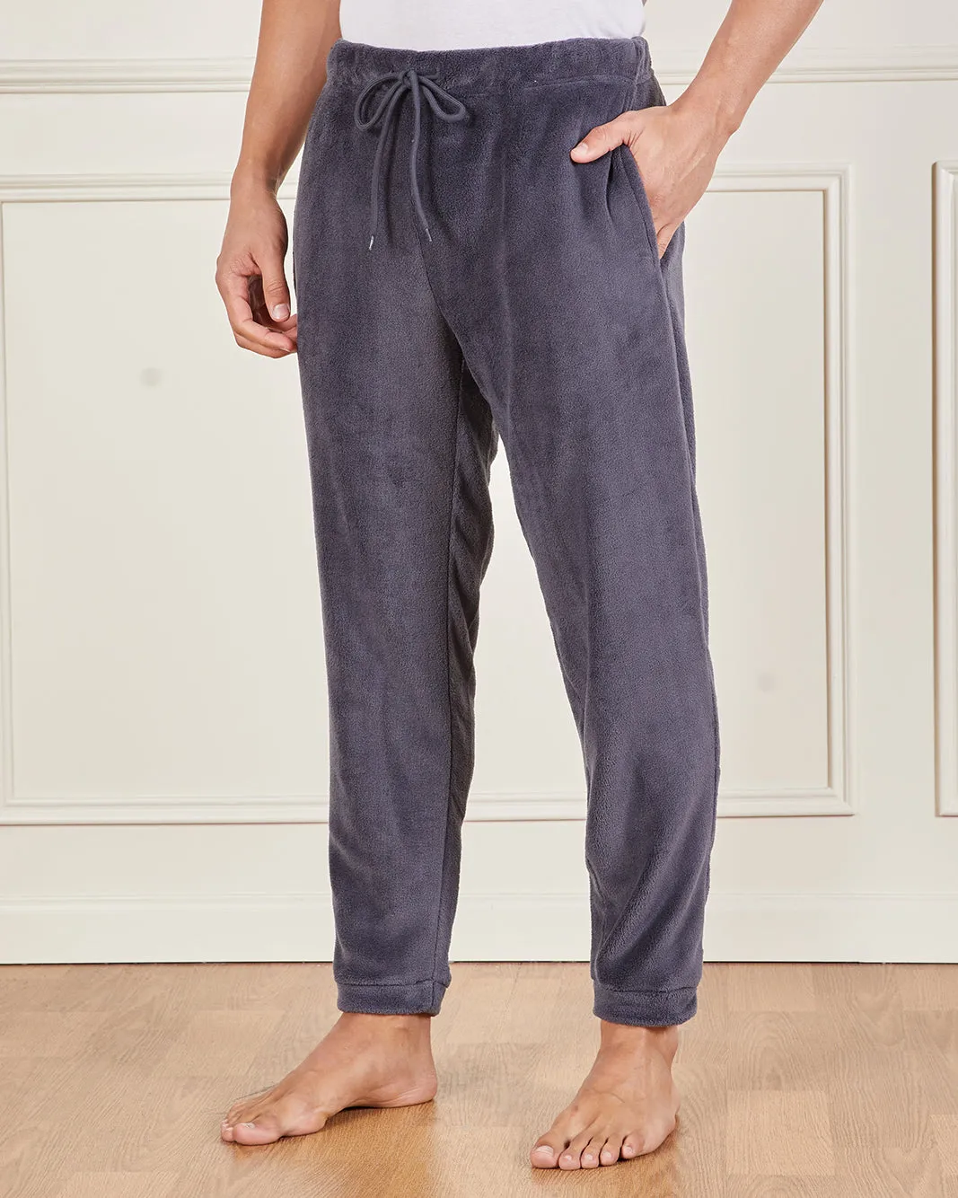 Men Charcoal Cosy Fleece Pyjama Set (2 Piece) sold by Redtag product image thumbnail 3