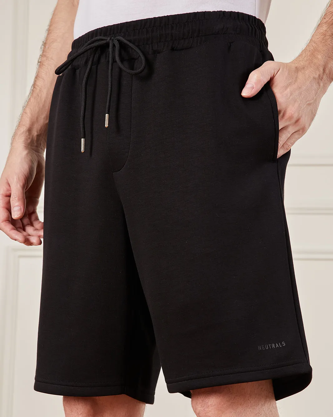 Men Black Lounge Shorts sold by Redtag product image thumbnail 4