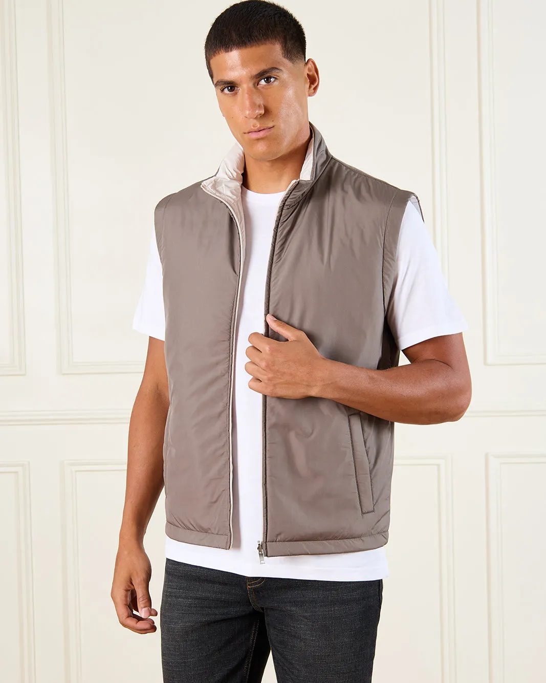 Men Beige Reversable Arab Jacket sold by Redtag