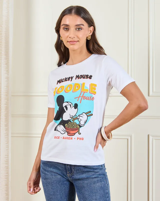 Women White Mickey Mouse Graphic T-Shirt sold by Redtag