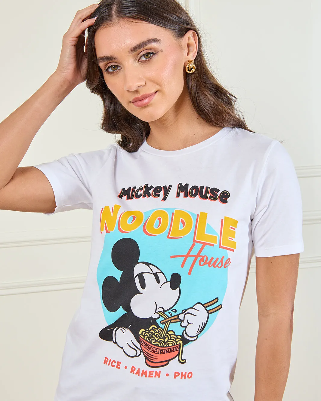 Women White Mickey Mouse Graphic T-Shirt sold by Redtag product image thumbnail 4