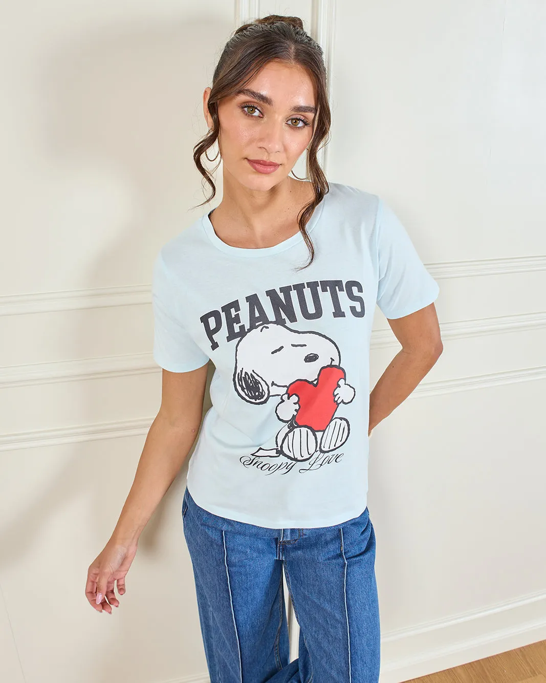 Women Blue Peanuts Graphic T-shirt sold by Redtag product image thumbnail 5