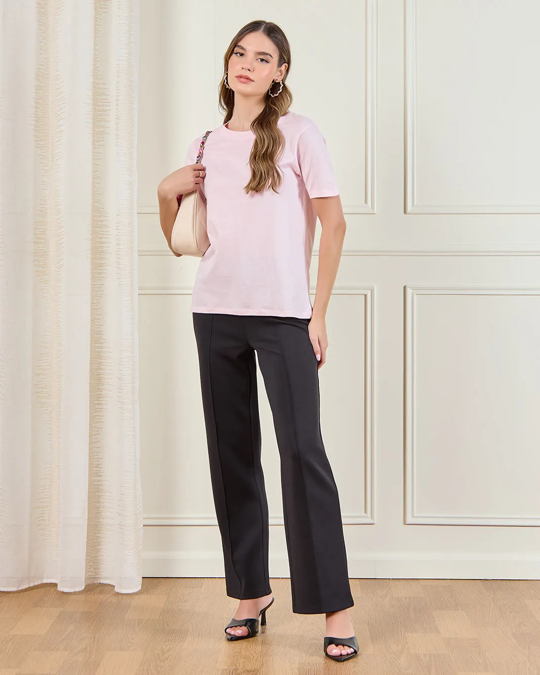 Women Pink Basic T-Shirt sold by Redtag product image thumbnail 2