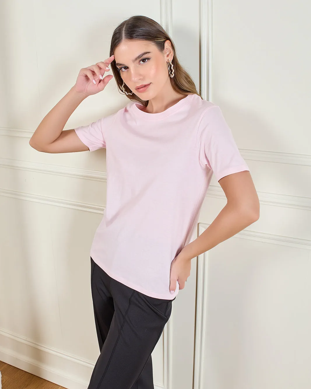 Women Pink Basic T-Shirt sold by Redtag product image thumbnail 5