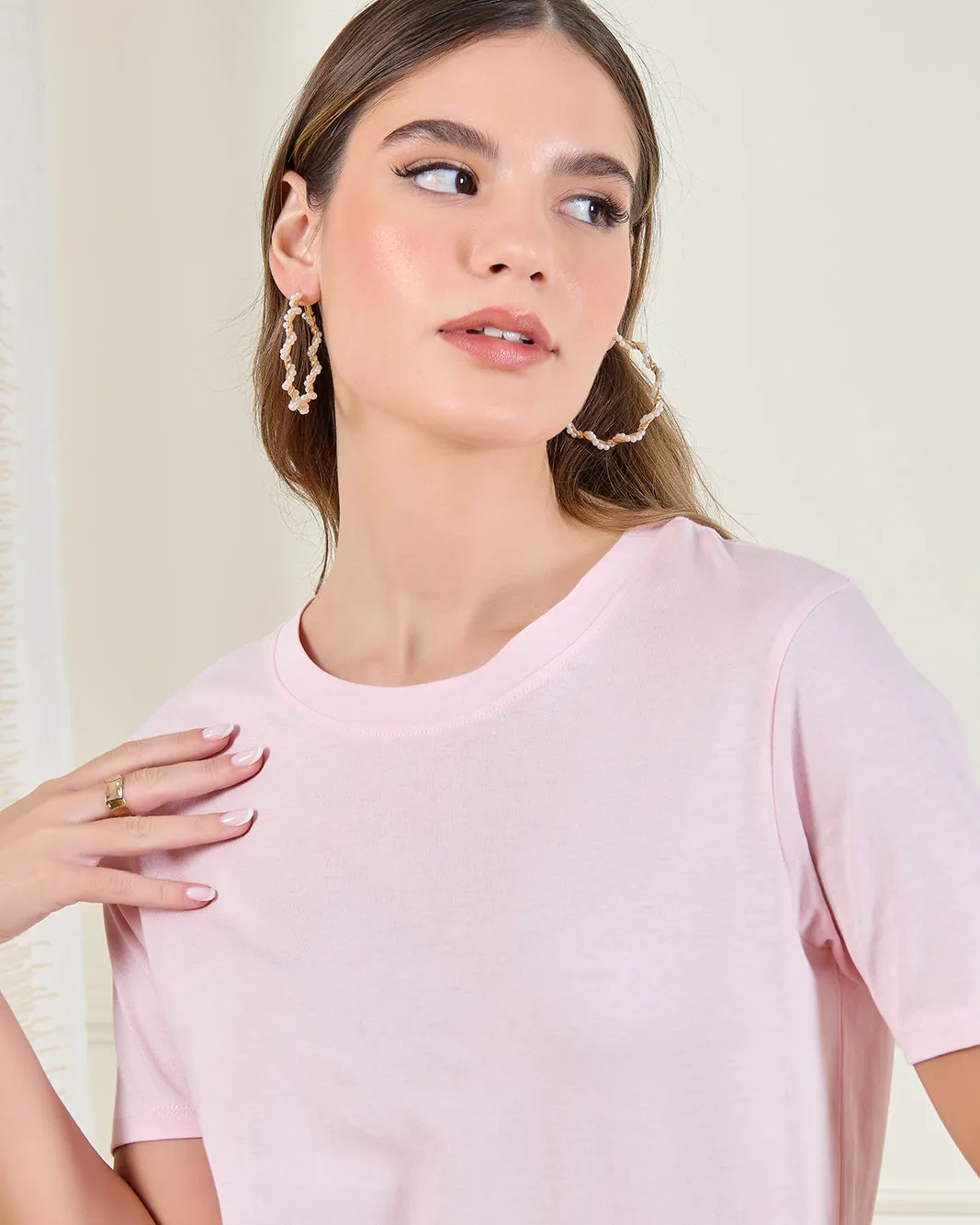 Women Pink Basic T-Shirt sold by Redtag product image thumbnail 4