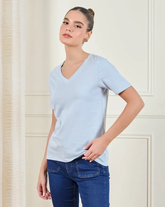 Women Blue Basic T-Shirt sold by Redtag