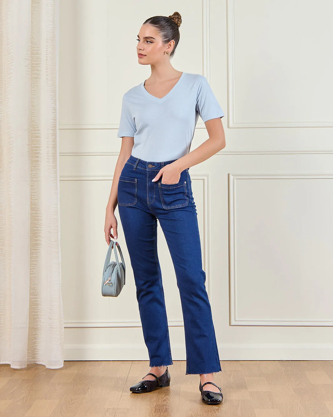 Women Blue Basic T-Shirt sold by Redtag product image thumbnail 2