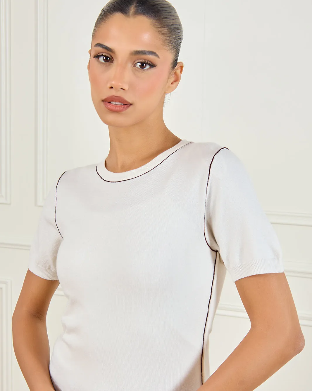 Women Cream Knitted Top sold by Redtag product image thumbnail 4