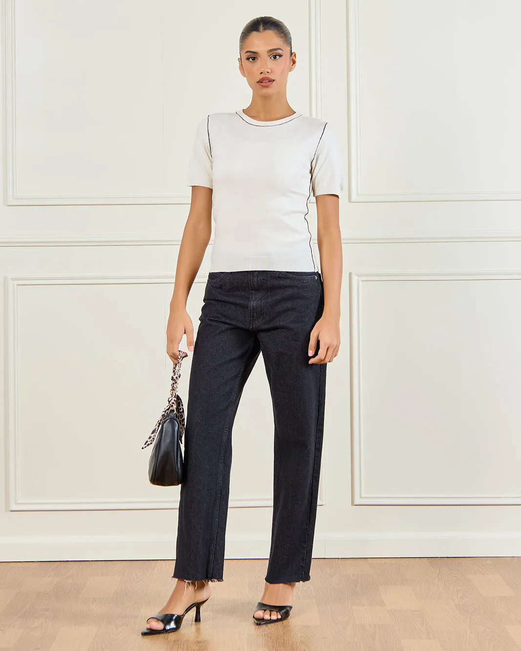 Women Cream Knitted Top sold by Redtag product image thumbnail 2