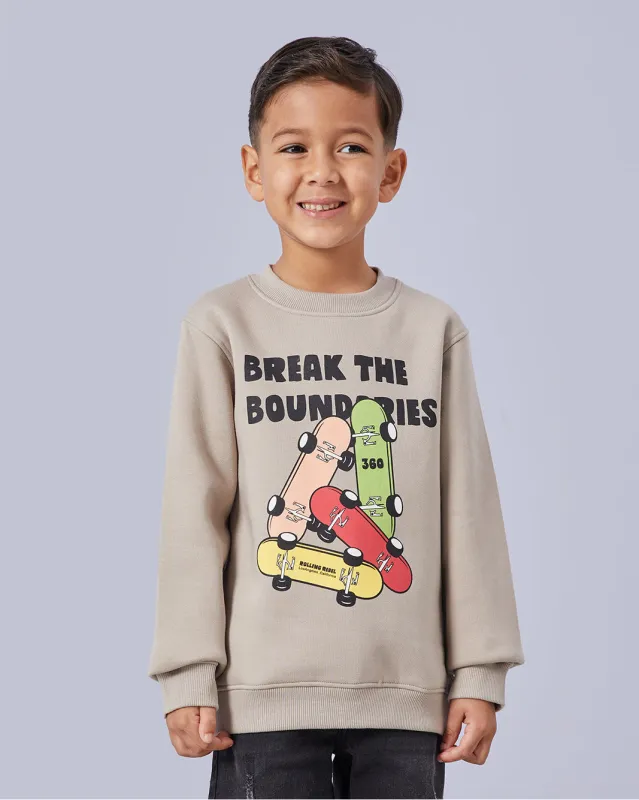 Boys Beige Skate Print Sweatshirt sold by Redtag