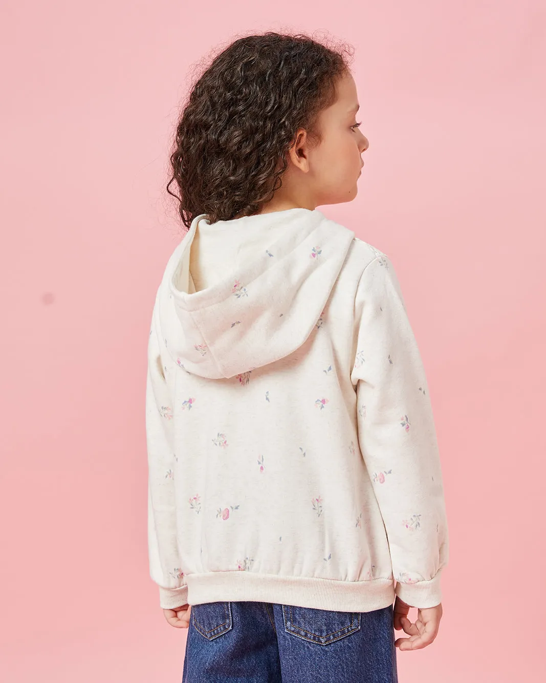 Girls Ecru Embellished Hooded Sweatshirt sold by Redtag product image thumbnail 3