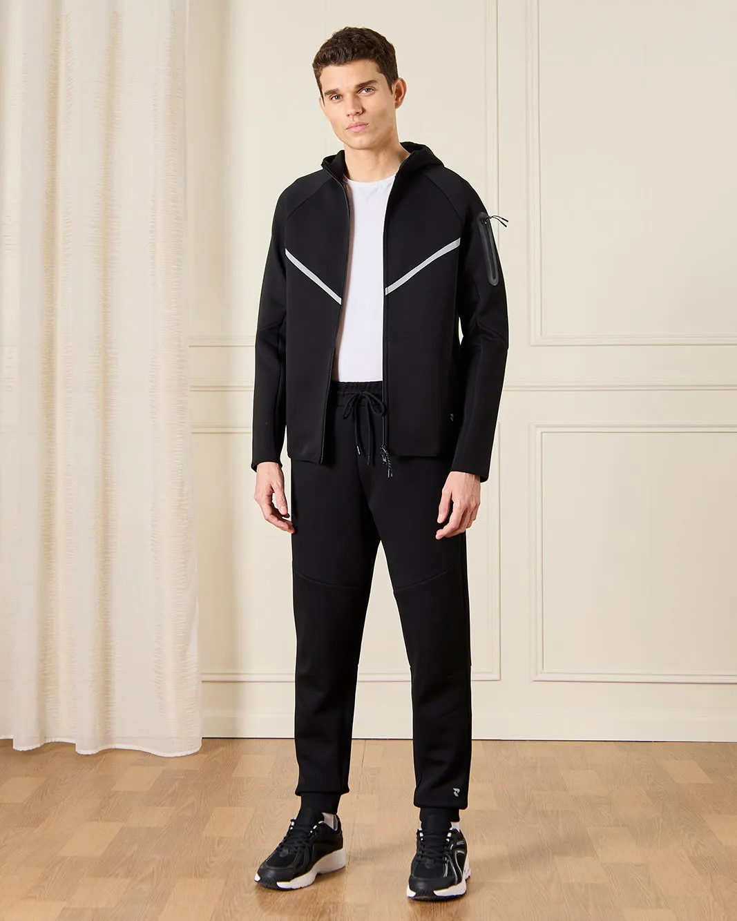 Men Black Hooded Sports Sweatshirt sold by Redtag product image thumbnail 2