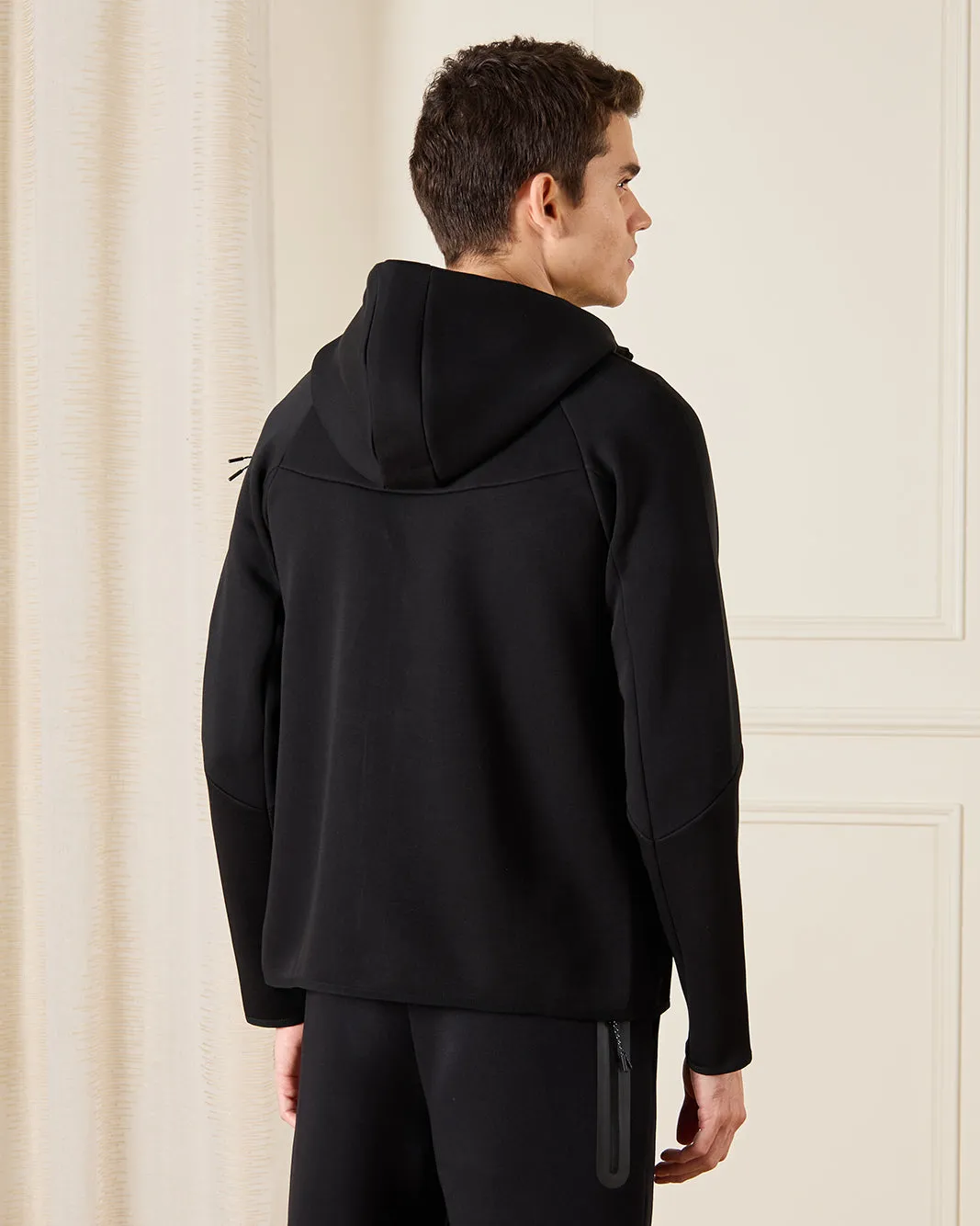 Men Black Hooded Sports Sweatshirt sold by Redtag product image thumbnail 3