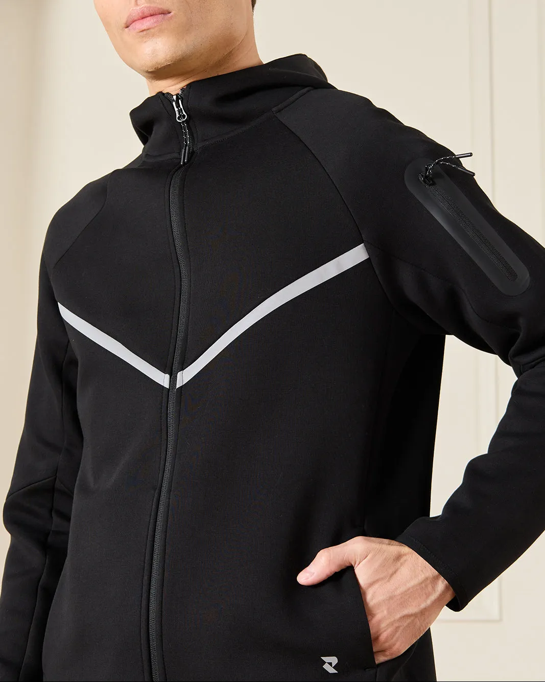 Men Black Hooded Sports Sweatshirt sold by Redtag product image thumbnail 4