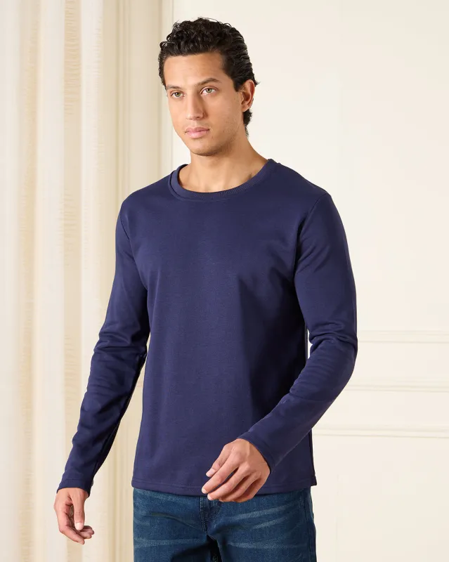 Men Navy Basic T-shirt sold by Redtag