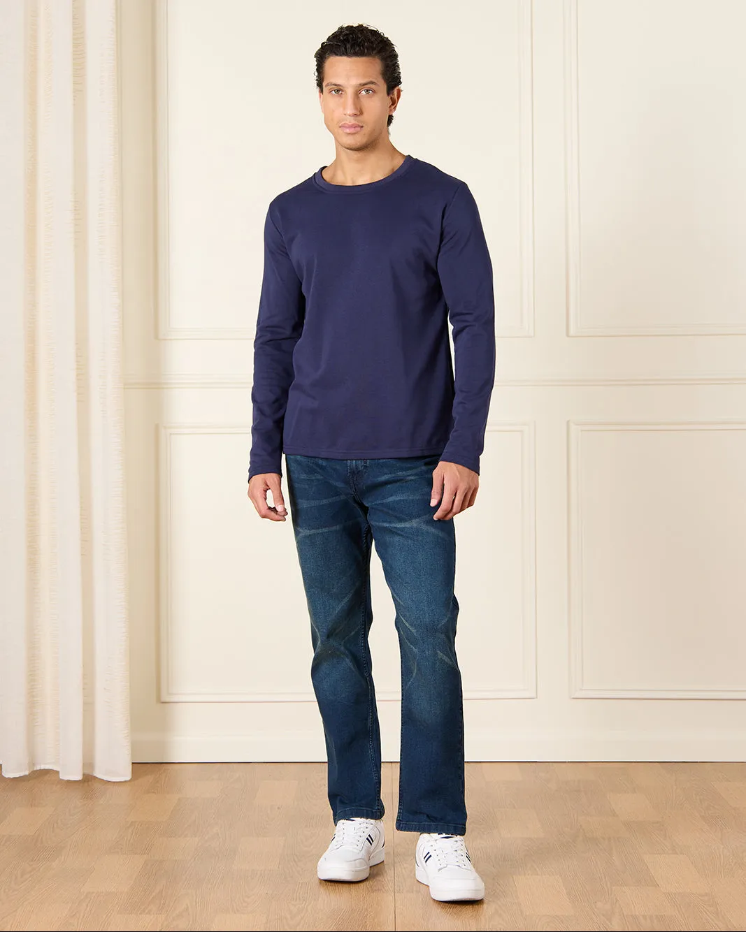 Men Navy Basic T-shirt sold by Redtag product image thumbnail 2