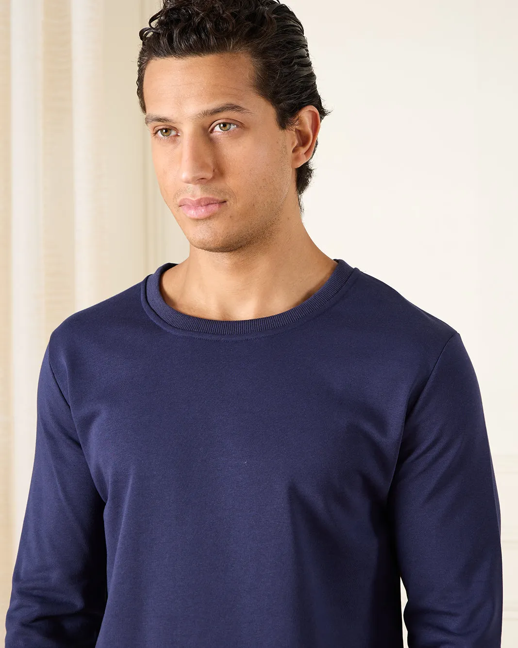 Men Navy Basic T-shirt sold by Redtag product image thumbnail 4
