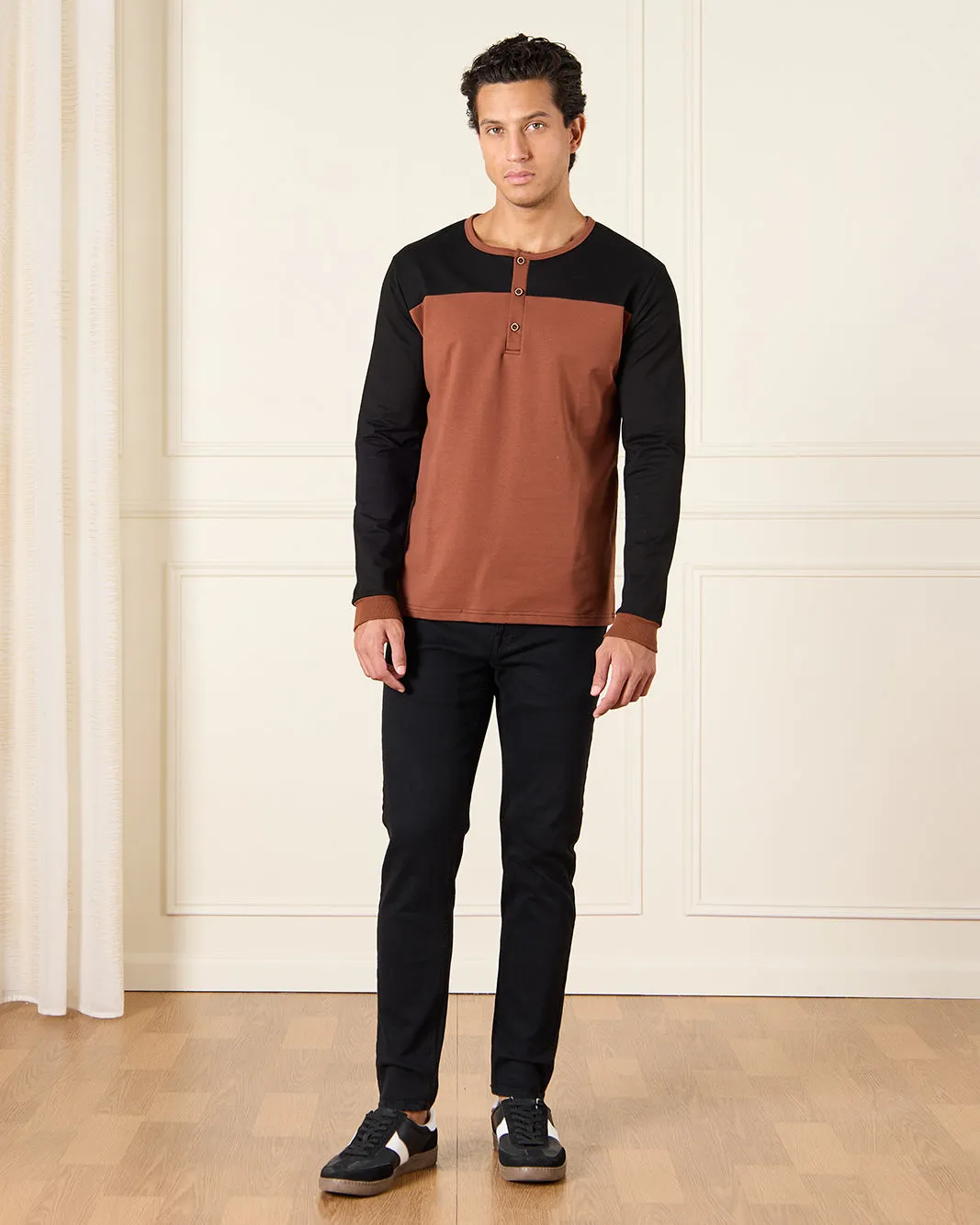Men Black Basic T-shirt sold by Redtag product image thumbnail 2
