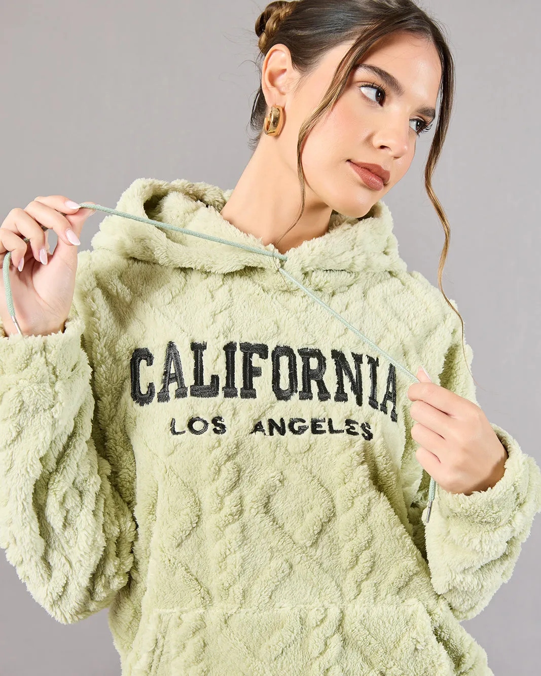 Women Mint Hooded Sweatshirt sold by Redtag product image thumbnail 4