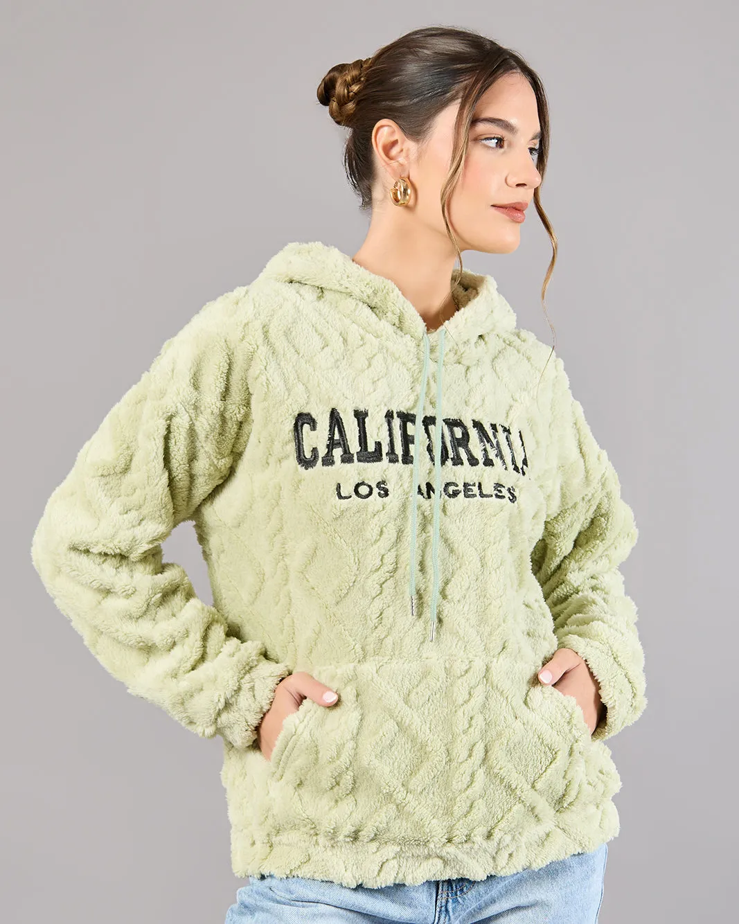 Women Mint Hooded Sweatshirt sold by Redtag