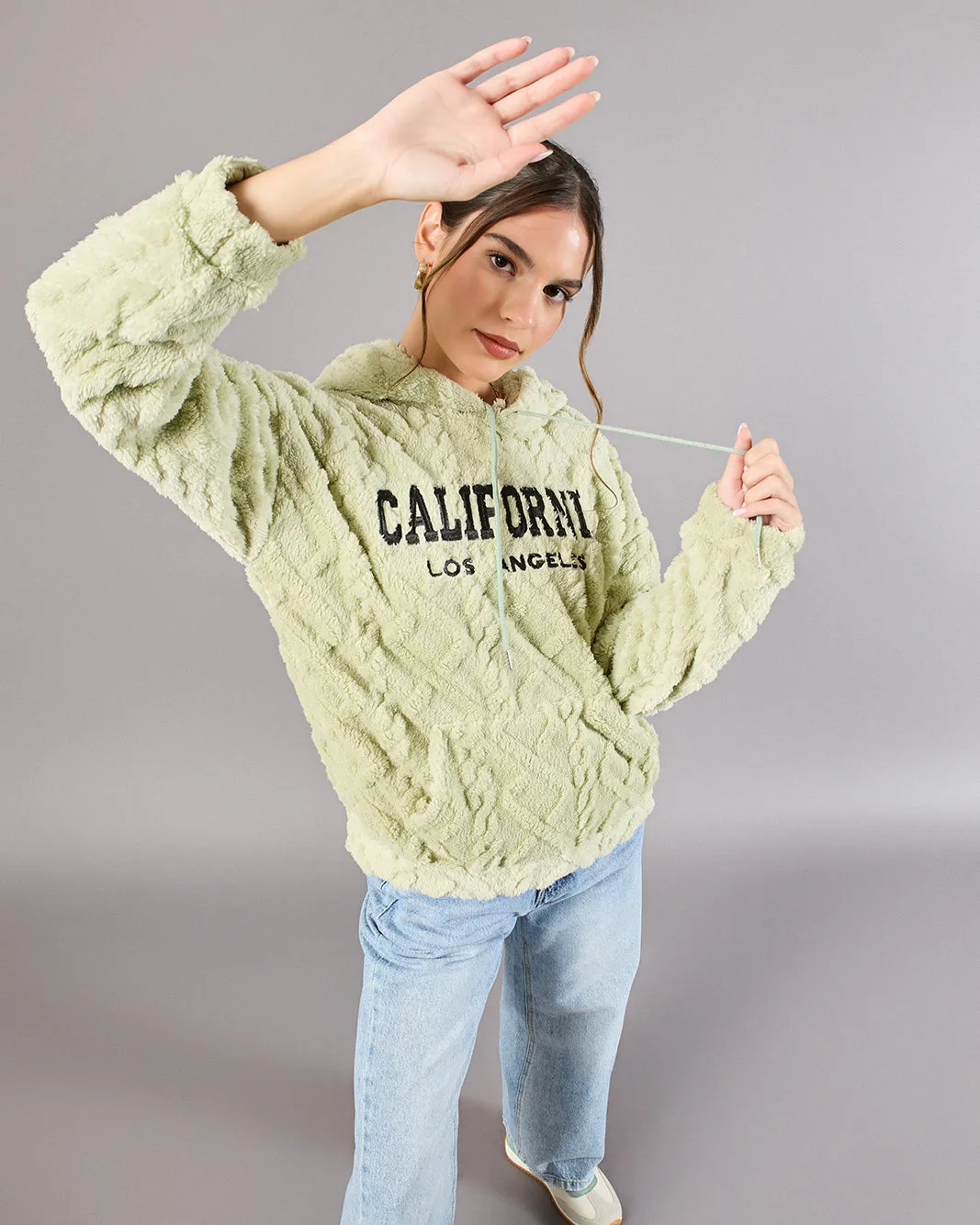 Women Mint Hooded Sweatshirt sold by Redtag product image thumbnail 5