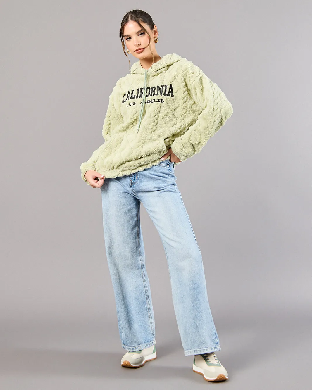 Women Mint Hooded Sweatshirt sold by Redtag product image thumbnail 2