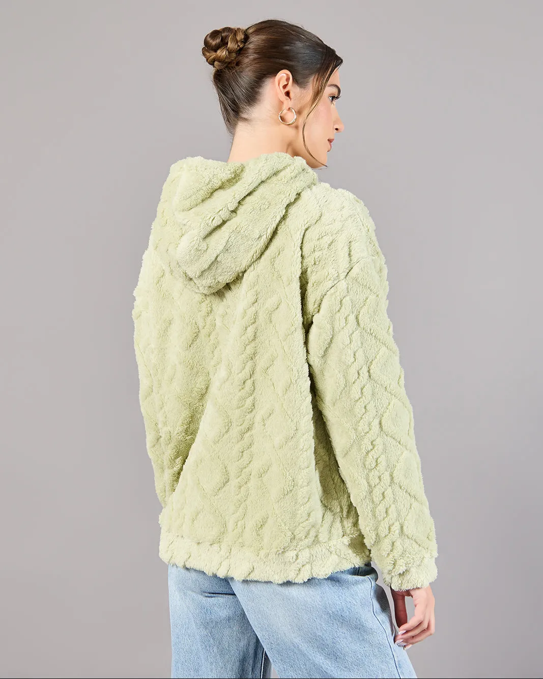 Women Mint Hooded Sweatshirt sold by Redtag product image thumbnail 3