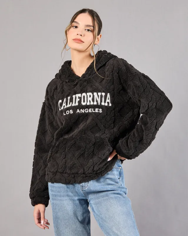 Women Black Hooded Sweatshirt sold by Redtag