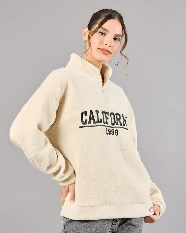Women Beige Embroidered Sweatshirt sold by Redtag
