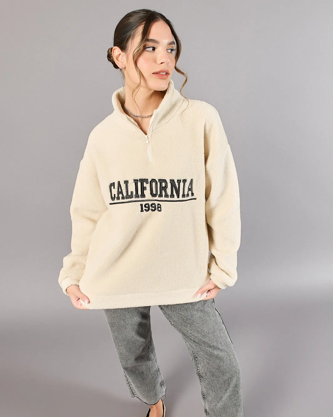 Women Beige Embroidered Sweatshirt sold by Redtag product image thumbnail 5