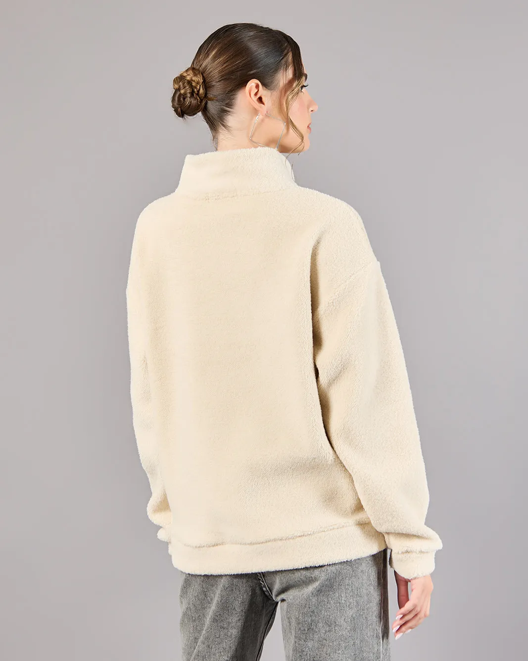 Women Beige Embroidered Sweatshirt sold by Redtag product image thumbnail 3